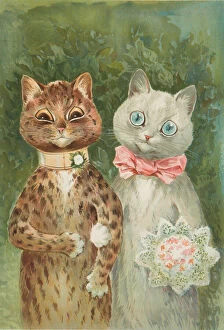 Cat Fine Art Print Collection: A Happy Pair by Louis Wain