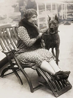 Dane Collection: Helen Keller with her Great Dane