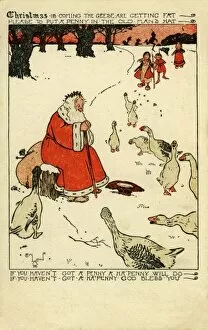 Santa Framed Print Collection: Hills. Christmas Is Coming. Cecil Aldin. 1898. jpg
