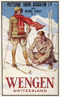 Ski Ing Collection: Holiday Poster for Wengen in Switzerland