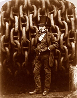 Brunel Canvas Print Collection: I K Brunel before the hauling chains of the Great Eastern