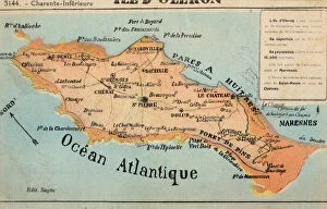 Maps Canvas Print Collection: Ile d Oleron - off the French Atlantic Coast