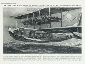 Royal Aeronautical Society Fine Art Print Collection: Imperial Airways Poster, seaplane Scipio