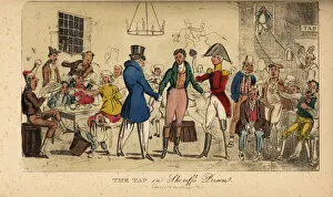 William Ireland Poster Print Collection: Irish gentleman in a whisky bar in Dublin prison, 1821