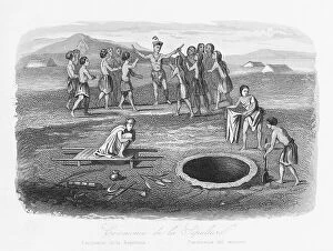 Iroquois Collection: Iroquois burial in sitting posture