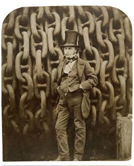 Tunnels Photographic Print Collection: Isambard Kingdom Brunel with chains