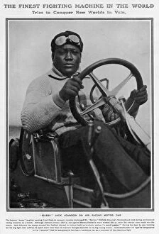Fame Collection: Jack Johnson on his Racing Motor Car