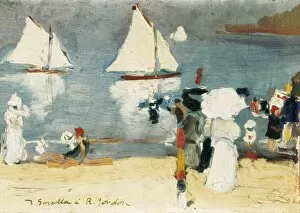 Impressionist art Collection: Joaquin Sorolla. Beach in La Concha