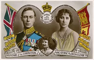 Queen Elizabeth II Pillow Collection: King George VI - Coronation Souvenir Postcard