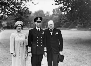 Blitz Collection: King George VI and Winston Churchill, 1940