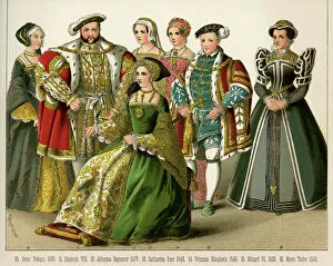 HenryVIII Collection: King Henry VIII and his three wife and children