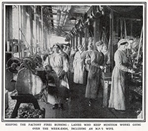 New Images May Poster Print Collection: Ladies at a factory in Scotland keep munition works going at the weekend