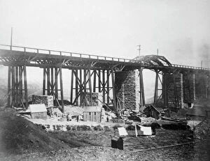 Rivers Jigsaw Puzzle Collection: Landore Viaduct construction, near Swansea, South Wales