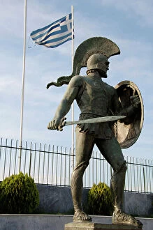 Erected Collection: Leonidas I (died 480 BC). King of Sparta. Monument in Spart