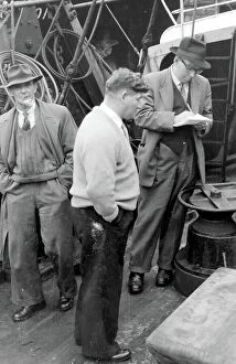 Pockets Collection: Life on a North Sea trawler - three men on deck in ordinary clothes