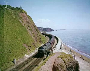 Cove Poster Print Collection: London to Penzance train at Teignmouth, Devon