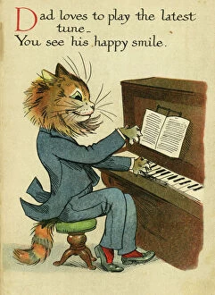 Cats Jigsaw Puzzle Collection: Louis Wain, Daddy Cat - playing the piano