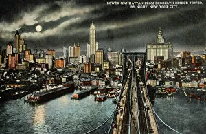 Brooklyn Bridge Framed Print Collection: Lower Manhattan