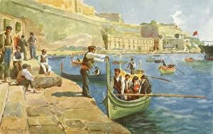 Boatmen Collection: Malta - Valletta - a traditional Dghajsa boat