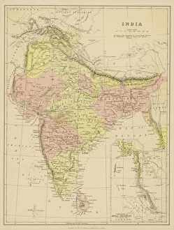 Maps and Charts Metal Print Collection: Map / Asia / India C1870