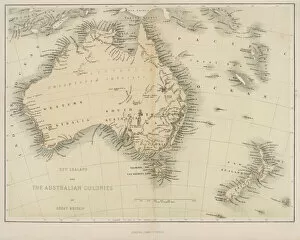 Maps Fine Art Print Collection: Map / Australia / Nz 1862