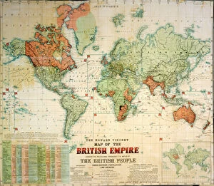 British Empire Maps Premium Framed Print Collection: Map of the British Empire