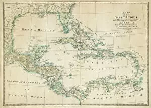 Related Images Framed Print Collection: Map of Caribbean