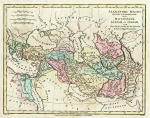 Maps Mounted Print Collection: Map of the Empire of King Alexander the Great