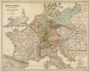 Germany Premium Framed Print Collection: Map / Europe / Germany 1871