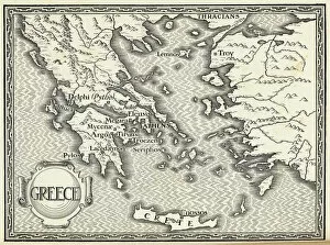 Greece Photographic Print Collection: Map / Europe / Greece / Ford