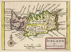 Iceland Canvas Print Collection: Map / Europe / Iceland 18C