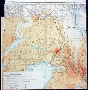 Africa Photographic Print Collection: Map of Kenya and Uganda