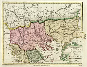 Greece Metal Print Collection: Map of the Macedonian and Thracian Empire