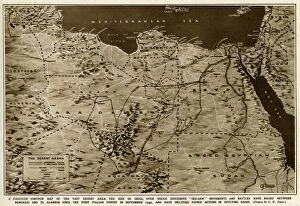 Maps Jigsaw Puzzle Collection: Map of the war in North Africa by G. H. Davis