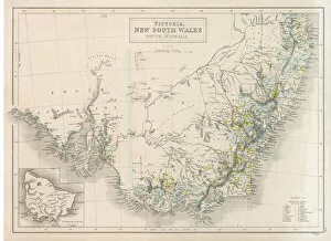 Australia Pillow Collection: Maps / Australia 1854