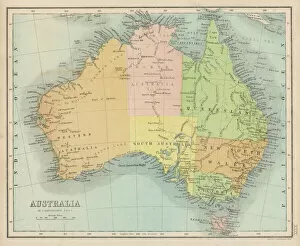 Australia Canvas Print Collection: Maps / Australia 1860S