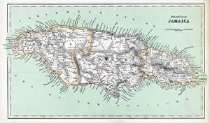 Maps and Charts Metal Print Collection: Maps / Jamaica