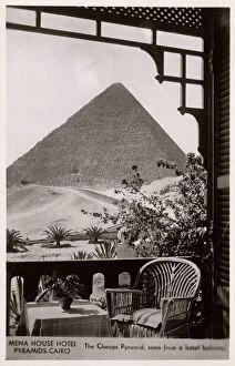 Cairo Photo Mug Collection: Mena House Hotel, Cairo, Egypt - View of Cheops Pyramid
