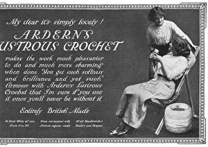 New Images July 2023 Photographic Print Collection: Two models discuss the simply lovely crochet yarn, an advert for Ardern's Lustrous Crochet Date