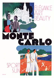 Tennis Photographic Print Collection: Monte Carlo advertisement 1931