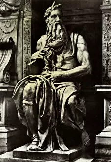 Renaissance sculpture Photographic Print Collection: Moses by Michaelangelo