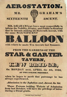 Sixteenth Collection: Mr Grahams balloon ascent, Kew Bridge