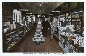 New Images from the Grenville Collins Collection Jigsaw Puzzle Collection: Nelson Drug Company Store, Dowagiac, Michigan, USA