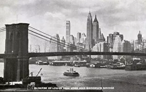 Brooklyn Bridge Poster Print Collection: New York Skyline with Brooklyn Bridge