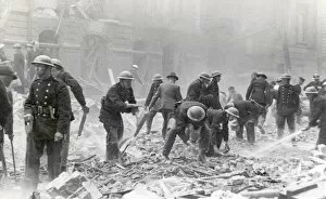 The London Blitz Canvas Print Collection: NFS (London Region) Pimlico V1 bombing attack, WW2