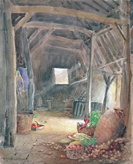 The J Salmon Archive Collection: The Old Barn Garden Flowers Watercolour painting