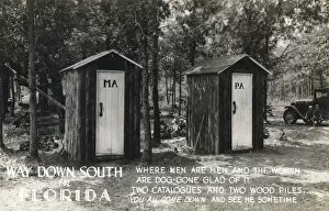 Related Images Photo Mug Collection: His and Hers outhouses, Florida, USA
