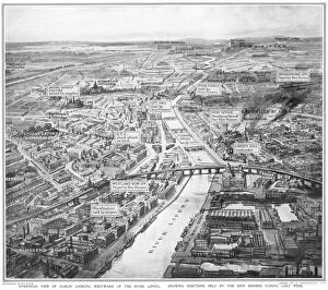 Ireland Poster Print Collection: Overhead view of Dublin during the Easter Rising