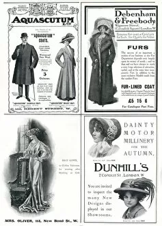 Advertising Photographic Print Collection: Page of fashion adverts - October 1909