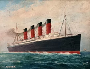 Cruise Ships Photo Mug Collection: Painting of the Lusitania
